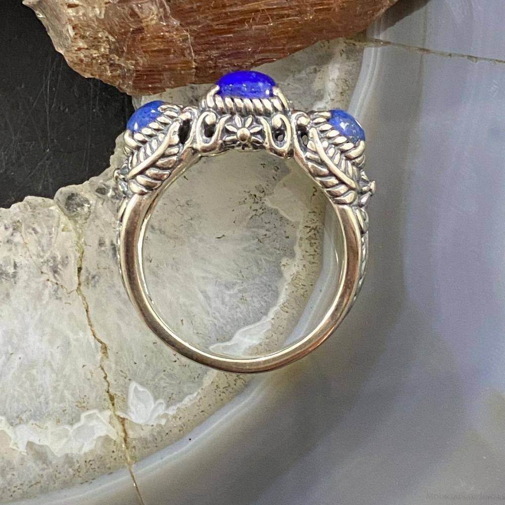 Carolyn Pollack Sterling Lapis Lazuli & Denim Lapis Decorated Ring For Women - Picture 8 of 10